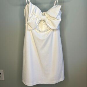 Hello Molly White Bow Mini Dress